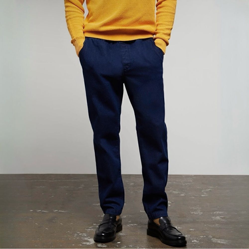 Onia Pull-On Denim Tapered Pant in Dark Wash